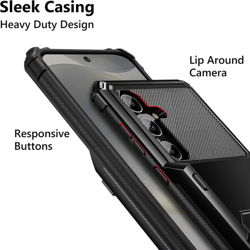 Vofolen for Samsung Galaxy S24+ Wallet Case with Card Holder, 4-Card Dual Layer Heavy Duty Shockproof Wallet Case, Hidden Flip Card Slot Large Sto...