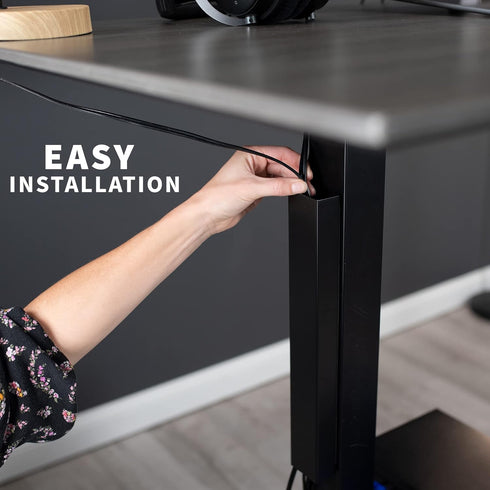 VIVO Steel Magnetic 14 inch Vertical Cable Management Channel, Cord Organizer, Wire Hider Cover for Home and Office, Black, DESK-AC01-1MB...