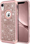 Hython Compatible with iPhone XR Case, Heavy Duty Full-Body Defender Protective Bling Glitter Sparkle Hard Shell Armor Hybrid Shockproof Silicone ...