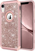 Hython Compatible with iPhone XR Case, Heavy Duty Full-Body Defender Protective Bling Glitter Sparkle Hard Shell Armor Hybrid Shockproof Silicone ...