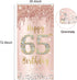 65th Birthday Decorations Door Banner for Women, Pink Rose Gold Happy 65 Birthday Backdrop Party Supplies, 65 Year Old Birthday Poster Door Cover ...