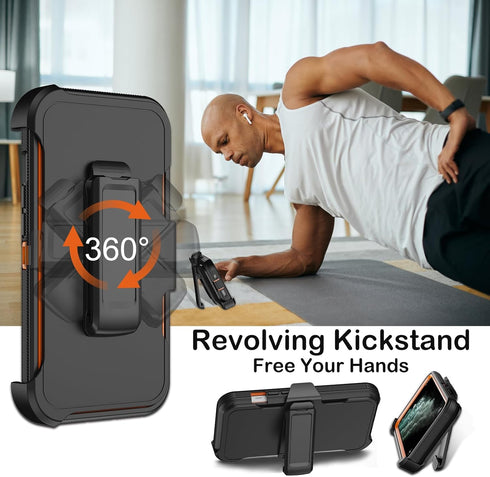 for iPhone 11 Pro Max Case with Belt Clip Holster,Built-in Screen Protector,Heavy Duty Shockproof Drop Protection Military Grade Durable Phone Cov...