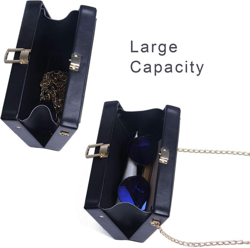 KUANG! Women Retro Tape Shaped Clutch Hundred Dollar Bill Box Shoulder Bag Elegant Evening Crossbody Handbag (A-Black)...