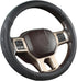 GIANT PANDA Car Steering Wheel Cover for RAM 1500 2500 3500, Compatible with Dodge RAM 15.5-16 inches - Black+Gray Line...