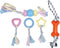 Puppy Chew Toys Pet Dog Teething Toys with Rope Funny Bone Toothbrush Soothe Teeth Itching for Small and Medium Dogs (5 Pack Orange)...