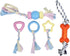 Puppy Chew Toys Pet Dog Teething Toys with Rope Funny Bone Toothbrush Soothe Teeth Itching for Small and Medium Dogs (5 Pack Orange)...