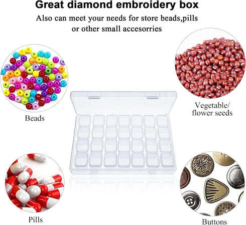 inifus 70 pcs 5D DIY Diamond Painting Accessories,Diamond Painting Tools with Diamond Embroidery Box and Roller,Dimoand Art Tools for Adults or Ki...