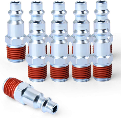 GASHER 1/4-Inch NPT Male Industrial Air Plug, Pneumatic Plugs 300PSI (10-Pack)...
