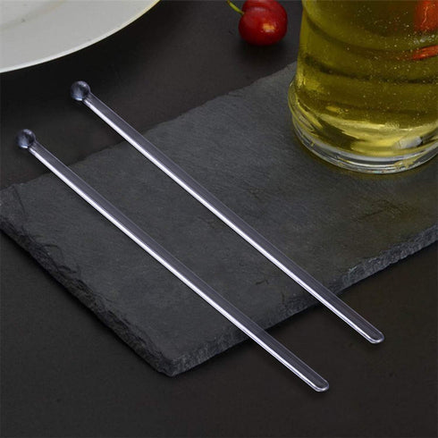 Aboat 120 Pieces 7.3 Inch Plastic Round Top Swizzle Sticks, Crystal...