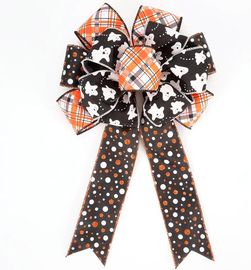 LaRibbons Fall Burlap Ribbon Wired,2 1/2" x 10 Yards,Orange and Black Fall Plaid Pumpkin Ribbon for Autumn Wreath,Thanksgiving,Halloween,Gift,Home...