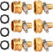 Brass Garden Hose Connector Repair Mender Kit with Stainless Clamp,Fits 1/2" Water Hose Fitting,3 Sets(1/2" Barb x 3/4" GHT)...
