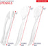 Disposable Plastic Serving Utensils - Set of 18 Clear Buffet Serving Utensils, 6 Each 6" Serving Tongs, 10” Serving Spoons, 10” Serving Forks, Par...