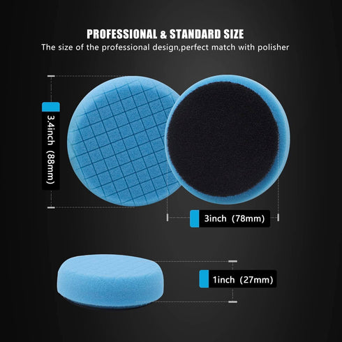 SPTA Drill Polishing Pads Kit, 20pcs 3inch (80mm) Car Foam Polishing Buffing Pads, Wool Pads, Multifunctional Cleaning Brush, Backing Plate for Ca...