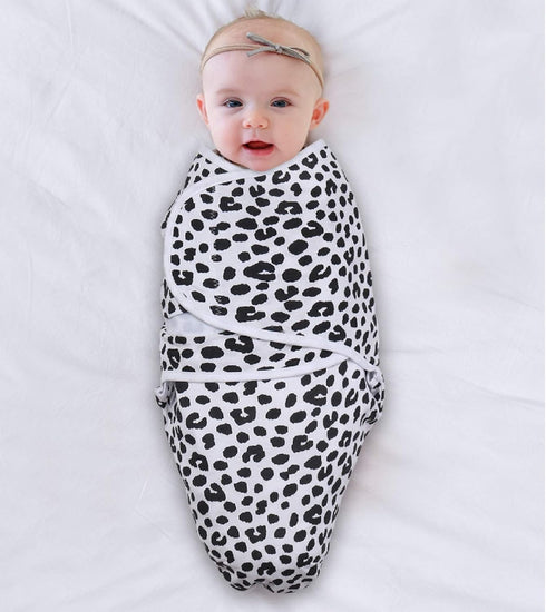The Peanutshell Swaddle Blankets for Baby Girls, Cheetah & Ditsy Floral, 3 Pack Wrap Set, 2 Sizes (Medium/Large)...