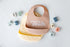 Pearhead Silicone Bib Set of 2, You're a Peach Dishwasher Safe Bibs with Food Catcher, Earth Tone Baby Bib Set, Baby Feeding Accessory for New Par...