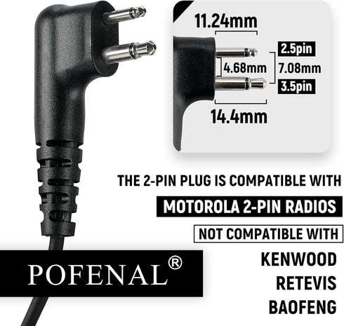 RDM2070D CLS1110 CLS1410 Single-Wire Walkie Talkie Earpiece Compatible for Motorola CP200 GP2000 XU1100 PRO1150 MU12 Radio with PTT Mic Headset (C...