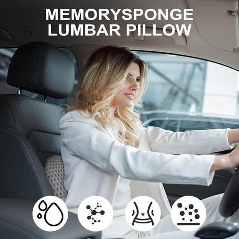 Lumbar Support Pillow, Ergonomic - Memory Foam Lumbar Support Pillow for Lower Back Pain Relief for Car Seats, Office Chairs, Gaming Consoles, Sof...