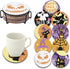9pcs Halloween Theme Diamond DIY Painting Coasters with Holder Diamond Art Drink Coasters Kit DIY Art Crafts Supplies...