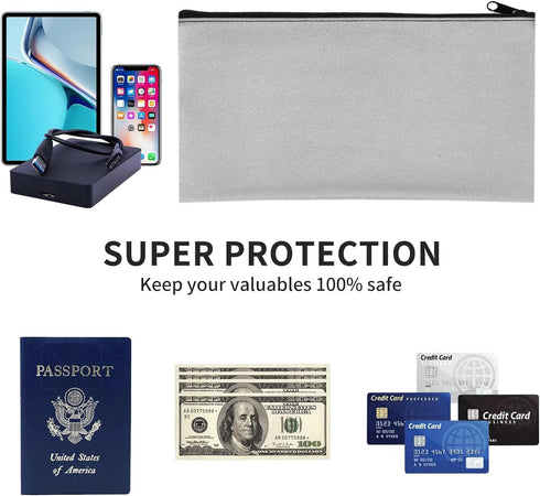 4 Pcs Bank Deposit Money Bag with Zipper, 11 x 6 Inch PU Leather Cash Money Pouch Leatherette Zippered Coin Bag Utility Check Wallet Cosmetic Tool...