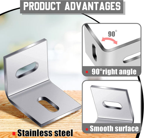 Dunzy 36 Pcs 1x1 Inch Heavy Duty Wood Table Top Expansion Bracket Steel Z Clips Fastener Connector Table Top Fasteners Woodworking Fasteners Hardw...