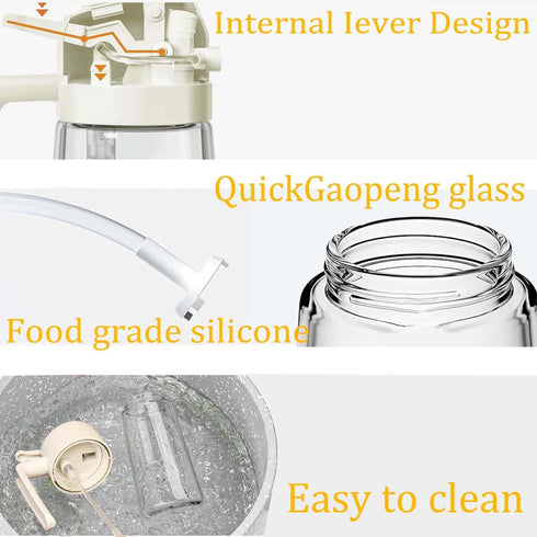 Oil Dispenser Sprayer Bottle for Kitchen, 2 In 1 Olive Oil Dispenser Bottle for Cooking, 16oz/470ml Glass Oil Bottle, Oil Sprayer for Cooking, Kit...