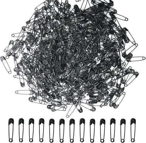 500 Pieces Safety Pins 20mm Small Sewing Pins Metal Mini Safety Pins for Home Office Art Craft Jewelry Making (XBZ/Black)...