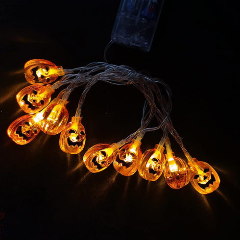 Halloween Pumpkin String Lights, 10 feet 20 LED Battery Powered 3D Jack-O-Lantern Halloween Decoration Lights for Indoor Outdoor Decor, Home Party...