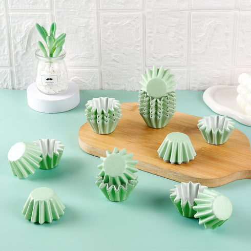 200Pcs Sage Green Grease-Resistant Mini Cupcake Liners Wedding Muffin Baking Cups Baby Shower Cupcake Wrappers for Wedding Birthday Holiday Party ...