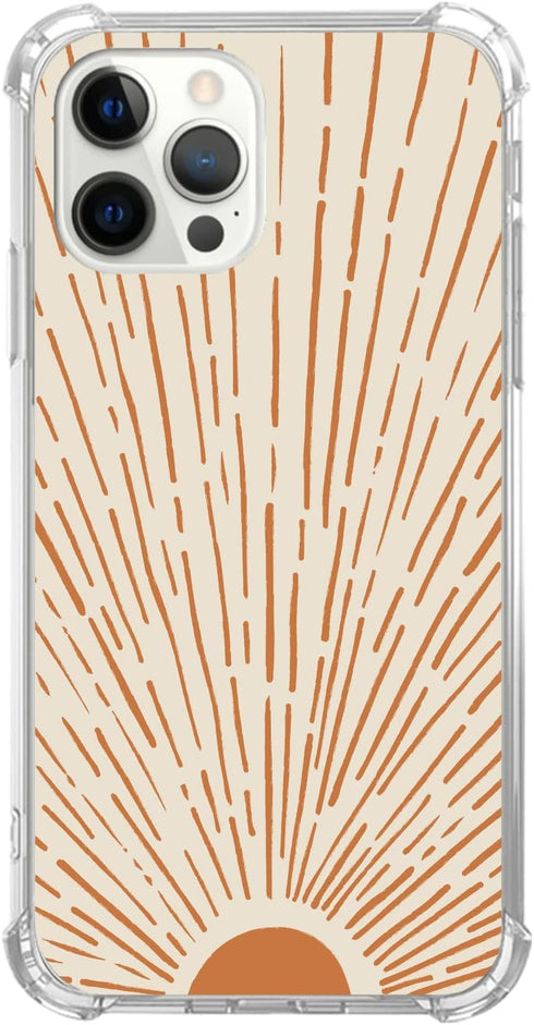Retro 70s Sun Rays Case Compatible with iPhone 13 Pro Max, Vintage Boho Sun Case for Girls Boys Men and Women, Trendy TPU Bumper Phone Case Cover ...