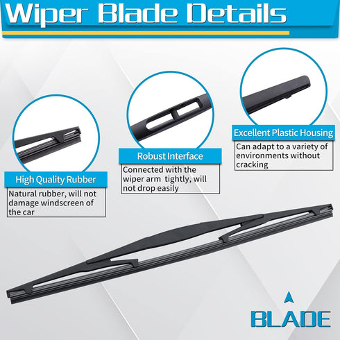 Rear Wiper Arm Blade, Replacement for Honda Odyssey 2011-2017 - ZOFFI Back Windscreen Wiper Assembly Replacement - All Season Natural Rubber Clean...