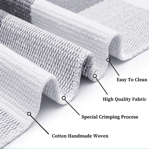 KOZYFLY Buffalo Plaid Rug 27.5x43 Inches Grey and White Outdoor Rugs Hand Woven Cotton Washable Indoor Buffalo Check Rug Layered Doormats for Fron...