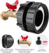 WADEO IBC Tote Adapter, 2.44" Fine Thread Adapter for 275-330 Gallon IBC Tote Tank - Solid Brass Water Shut-Off Valve Faucet (1/2" Male NPT Inlet ...