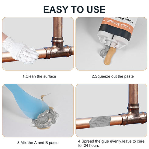 Metal Repair Glue(80g*3), AB Glue Casting Repair Glue for Metal, Waterproof Sealant Metal Glue, Professional Grade Metal to Metal Glue Heavy Duty ...