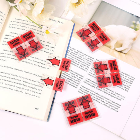 1500pcs/30 Packs Sign Here Tabs, Sign Here Stickers with Arrow Symbols, Sign Here Sticky Notes Arrow Tabs Sign Here Flags for Reminder Office Scho...