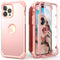 IDweel for iPhone 15 Pro Max Case with Screen Protector for Women, 3 in 1 Shockproof Slim Fit Hybrid Heavy Duty Hard PC Cover Soft Silicone Bumper...