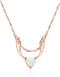 Barzel 18K Rose Gold Plated Created Opal Guardian Angel Necklace for Women, 18 Inches with 2 Inches Extension - Made in Brazil...