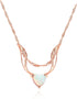 Barzel 18K Rose Gold Plated Created Opal Guardian Angel Necklace for Women, 18 Inches with 2 Inches Extension - Made in Brazil...