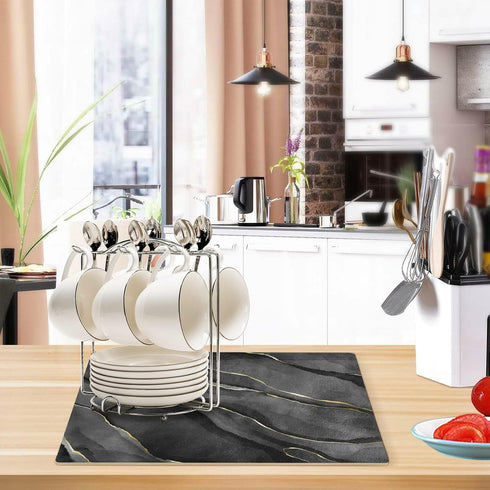 Coffee Mat Coffee Bar Mat Coffee Maker Mat for Countertops Coffee Machine Mat Leather Absorbent Drying Mat for Kitchen Counter Coffee Bar Accessor...