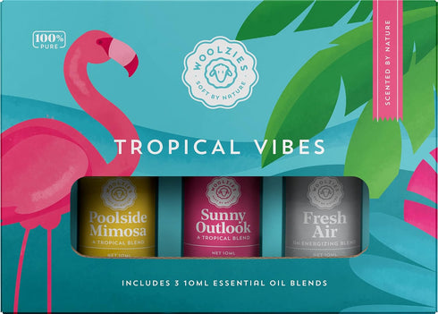 Woolzies Tropical Vibes Set of 3 Essential Oil Blends | Fresh Air, Sunny Outlook & Poolside Mimosa | 10ML...