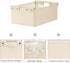 Storage Bins Cotton Linen Fabric Storage Boxes Basket with Wooden Handles Foldable Washable Decorative Shelf Container Clothes Organizer Home Laun...