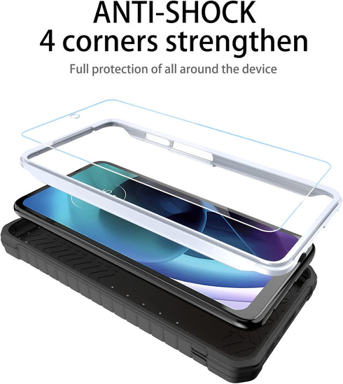 DUOPAL for Motorola Moto G 2022 Case (NOT Stylus), Military Grade Protection Shockproof Case with Tempered Glass HD Screen Protector and Kickstand...