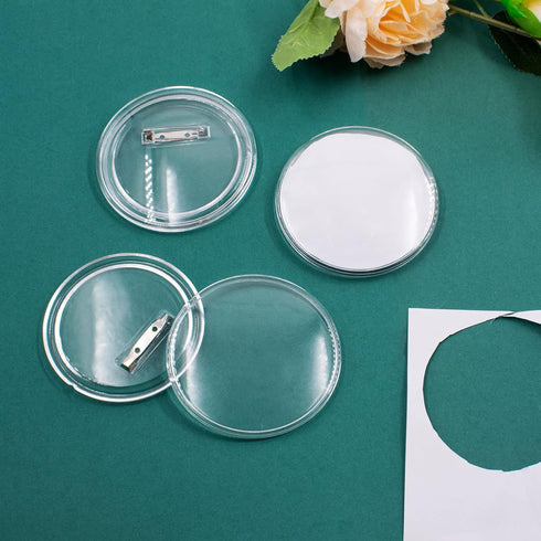 18 Pack 3 Inch/75mm Clear Button Badges Set Acrylic Design Button Badge Large Photo Buttons Pins Picture Acrylic Design for Office School Craft Su...