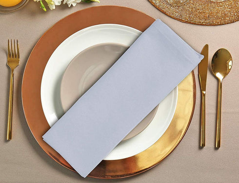 Surmente 20-Inch Polyester Cloth Napkins Linen Dinner Napkins - Set of 12 for Weddings, Banquets, or Restaurants (1-Dozen) (Silver)...
