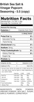 Popcorn Seasoning | Variety 2 Pack | British Sea Salt & Vinegar Popcorn Seasoning | White Cheddar Popcorn Seasoning | Fat Free | Saturated Fat Fre...