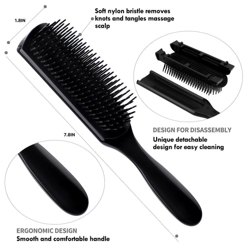 4pcs Curly Hair Brush Set for Adult & Kids Wet or Dry Hair, Detangling Brush for 3/4ABC Hair with Hair Detangler Brush Spray Bottle Wide Tooth com...