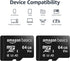 Amazon Basics Micro SDXC Memory Card with Full Size Adapter, A2, U3, Read Speed up to 100 MB/s, 64 GB (2pack), Black...