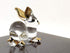 Rabbit Tiny Miniature Figurines Animals Hand Blown Glass Art W/22K Gold Trim Collectible Gift Decorate, Clear Gold...