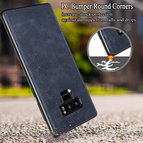 SALAWAT Compatible with Galaxy Note 9 Case Slim PU Leather Vintage Shockproof Phone Cover Lightweight Premium Soft TPU Bumper Hard PC Hybrid Prote...