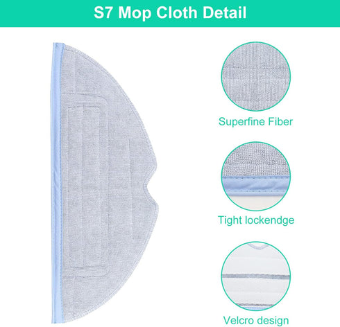 8Pcs Mop Cloth Pad for Xiaomi Roborock S7 S7 + S7 MaxV, S7 MaxV Plus, T7S T7 Plus T7S Plus Robot Vacuum Cleaners Microfiber Vacuum Mop Replacement...