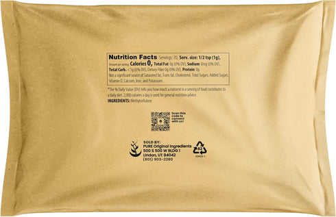 Pure Original Ingredients Methylcellulose (2.5 oz) Always Pure, Thickener & Emulsifier, Food Grade...